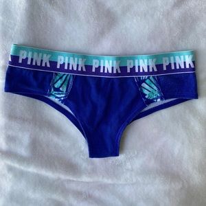 NWOT Victoria’s Secret PINK Low Rise Cheekstar Graphic Panty Size Small Blue